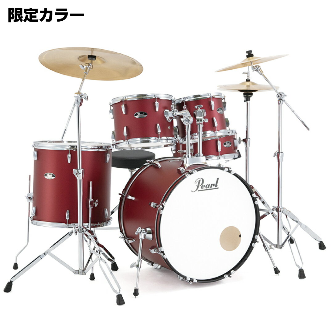 Pearl パール ROADSHOW RS525SCWN/CN #747 Matte Red ハードウェアとシンバル付きのフルセット 1クラッシュ【RS525S...