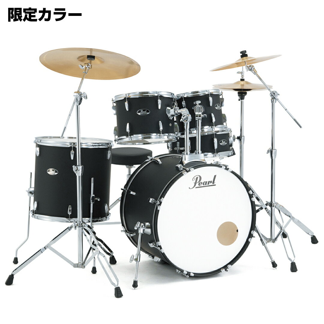 Pearl パール ROADSHOW RS525SCWN/CN #752 Matte Asphalt Black ハードウェアとシンバル付きのフルセット 1クラ...