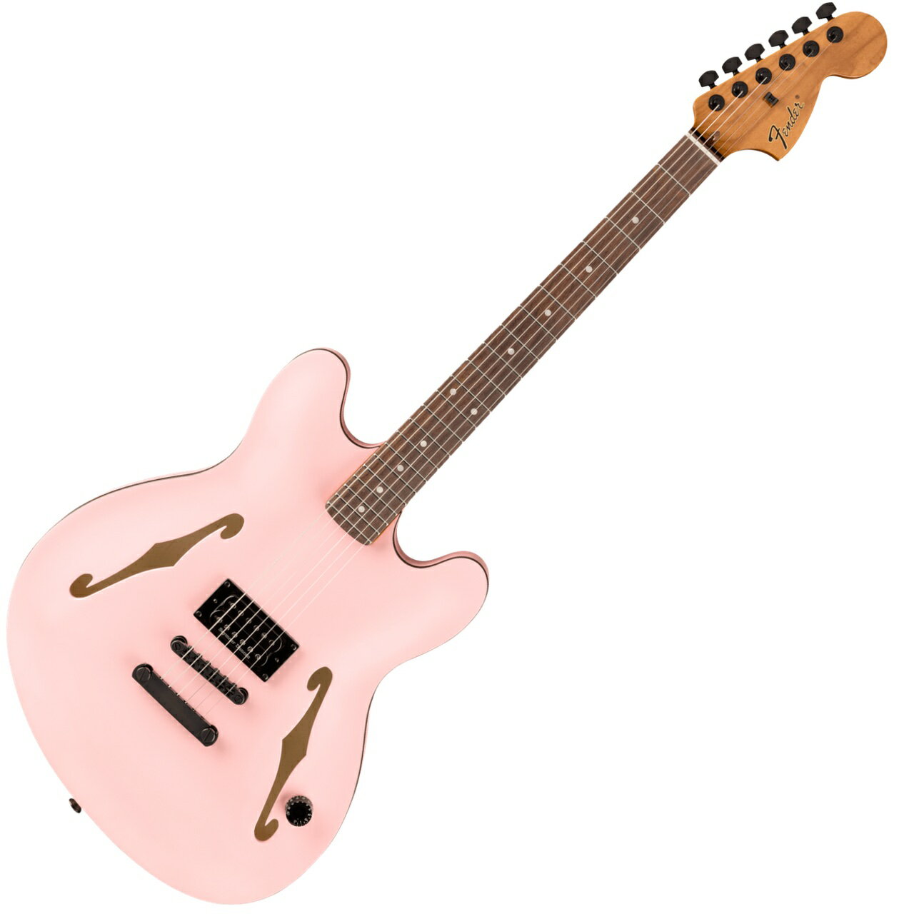 ポップパンクパワートリオ、Blink-182の結成メンバーとして知られるギタリスト、シンガー・ソングライター、トム・デロングのシグネイチャーモデルです。 オフセットセミホロウボディデザインのTom DeLonge Starcasterは、Seymour Duncan SH-5 Duncan Customハムバッカーを搭載し、歯切れの良いパワーコードやクランチ感溢れるリフプレイに最適な高出力トーンを提供します。トレブルブリード回路を備えたシングルマスターボリュームというシンプルなコントロールは、あらゆるボリュウームレベルで楽器本来のハイエンドを保ちながら煌びやかなクリーントーンとエッジの効いたドライヴサウンドを奏でます。ミディアムジャンボフレットと12インチラジアスローズウッド指板を採用した"C"シェイプネックは、快適でモダンな演奏性を提供します。また、ロッキングチューナーによる安定したチューニングと、ストップテイルピース付きのフルアジャスタブルブリッジにより、クラシックなルックスと柔軟なセットアップ調整、優れたチューニングの安定性を実現します。ヘッドストック裏とネックプレートには、トムのオリジナルサインを配しています。 ギグバック付属 画像はメーカー画像です。お届けの商品とは仕様や木目・色合いが異る場合があります。 人気の一本、他のサイトでも販売しています。買い物かごに入れても売り切れの場合がございますのであらかじめご了承下さいませ。 &nbsp; ネック Roasted Maple ネックフィニッシュ Gloss Urethane ネックシェイプ Modern "C" ネック Bolt-On フィンガーボードラジアス 12" (305 mm) フィンガーボード Rosewood ポジションインレイ Pearloid Dot フレット数 22 トラスロッド Dual-Action Head Adjust ナット Synthetic Bone ナット幅 1.650" (42 mm) フレットサイズ Medium Jumbo スケール 25.5" (648 mm) ボディ Laminated Maple with Center Block ボディフィニッシュ Satin Urethane ブリッジ 6-Saddle Adjustable Bridge ブリッジカバー/テイルピース Stop Tail チューニングマシーン Fender Deluxe Staggered Cast/Sealed Locking ストリング Nickel Plated Steel (.009-.042 Gauges) ブリッジピックアップ Seymour Duncan Duncan Custom SH-5 コントロール Master Volume with Treble Bleed &nbsp;