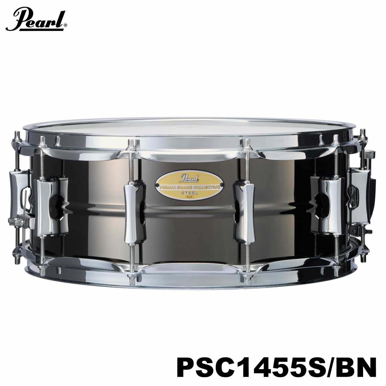 PRIMAL SNARE COLLECTIVE　スネアドラム登場。初めてのスネアにもおすすめ！ PRIMAL SNARE COLLECTIVEは、Pearl の伝統を受け継ぎ、高いパフォーマンスと手頃な価格を両立した新シリーズ。 現代の音楽シーンに合わせて再構築したモデルで、国内導入第一弾は、 日本限定仕様として人気のブラックニッケルをラインナップ。 1mm 厚のスチール・ビーデッドシェルが、明るく抜けの良いシャープなサウンドを生み出す。 &nbsp; &nbsp; 【スペック】 サイズ：14インチ x 5.5インチ シェル：スチール (Black Nickel Finish) フープ：2.3mm Triple-Flanged Hoops(RIM1410PSC/RIM1410PSCS) ラグ：PSCL-55 ボルト：RSHT-3250 ストレイナー：SR-01NRS / SR-01ERSH ヘッド：Remo UT Coated &nbsp; ※本体のみ。ケースは付属しません。 ■上記製品仕様は2026年4月時点のものです。■ ※製品の仕様及びデザインは予告なく変更される場合があります。 ※多数のサイトに掲載しております。ご注文のタイミングによりご用意できない場合がございます。あらかじめご了承くださいませ。 随時更新するよう努めてはおりますが、最新状況は常に変動するため合わせてメーカーでもご確認下さい。 &nbsp; &nbsp; &nbsp;