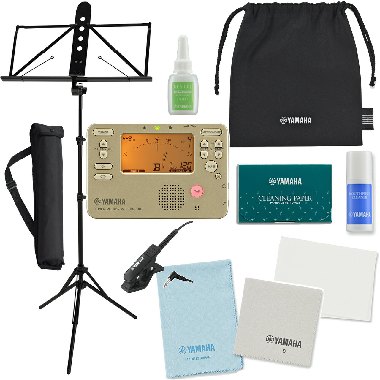 YAMAHA 야마하 KOSFL6 플루트 손질 세트 튜너 메트로놈 TDM-710GLM 마이크 첨부 알루미늄 보면대 MS-260AL 세트 U 이하는 대응 불가 홋카이도 오키나와 낙도 대금 상환
