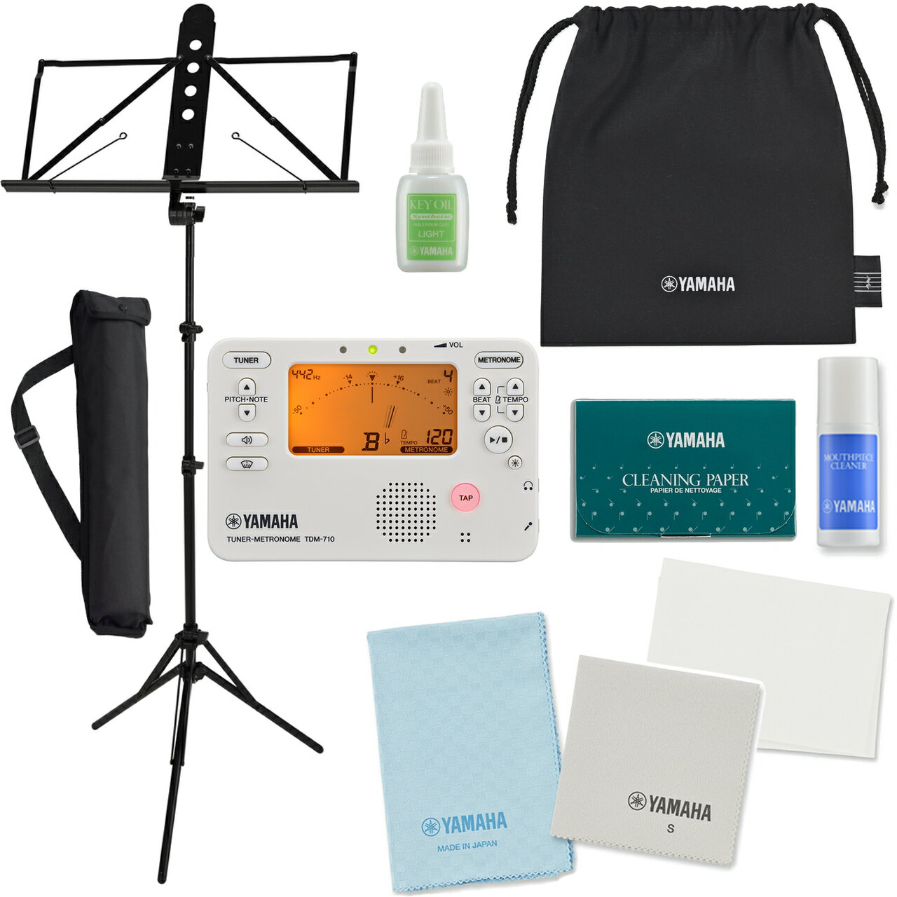 YAMAHA KOSFL6 Flute Cleaning Set, Tuner TDM-710IV (Ivory), Music Stand MS-260AL (Set E). The following are not available: Hokkaido, Okinawa, remote islands, and cash on delivery.
