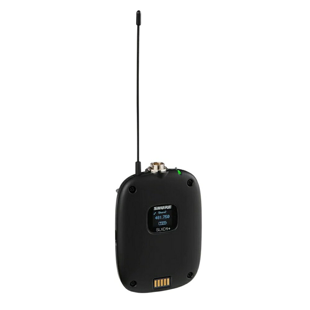 SHURE シュア SLXD1+ 【 SLXD1+=-JB 】◆ SLX-D+シリーズ用 ボディーパック型送信機 TQGコネクター【10月16日時点、少数在庫あり △ 】 ［ SLX-D+ シリーズ ］