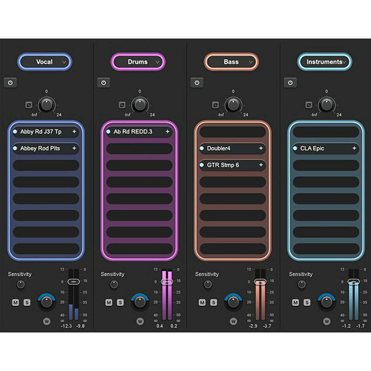 Mix Unlock プラグイン エフェクト DTM DAW リアルタイムでミックスをアンロック 商品概要 完成したミックスの中身を、自由にコントロール 完成した楽曲のボーカルだけを大きくしたい。 サンプル素材からボーカルを取り除きたい。 ドラムだけを加工したい。 しかし、オリジナルのマルチトラックデータが手元にない。 そんな悩みを解決するのが、StudioVerseの新プレミアム機能 「Mix Unlock」 です。 Mix Unlockは、AIを活用したStudioVerseエコシステムに統合された新機能です。 DAW内でリアルタイムに動作し、完成済みのミックス、サンプル、ループ素材を瞬時に解析。ボーカル、ドラム、ベース、その他の楽器へ分離し、それぞれを個別に調整・加工できます。 ファイルの書き出しや外部サービスへのアップロードは不要。制作の流れを止めることなく、その場でサウンドを自在にコントロールできます。 リアルタイムでミックスをアンロック Mix UnlockはStudioVerse内で動作し、再生中のオーディオをリアルタイムに解析します。 数秒で、 ・ボーカル ・ドラム ・ベース ・楽器 へ分離し、それぞれを独立して処理可能。 ミックスバランスの変更はもちろん、リミックスやサウンドデザイン、サンプル加工まで、これまで不可能だった作業をDAW上で直接行えます。 StudioVerseとの連携で可能性がさらに広がる Mix UnlockはStudioVerse Audio Effectsに統合されています。 分離した各パートに対して、StudioVerseの豊富なプリセットチェーンを適用可能。 例えば、 ・Tighten Drums ・Widen Guitars ・Clean Vocals ・Vocal Harmony ・Drum Enhancement ・Stereo Expansion など、実践的な処理をワンクリックで実行できます。 さらにAI検索機能により、目的のサウンドへ素早くアクセスできます。 2つの表示モードを搭載 用途に応じて、2種類の分離モードを選択できます。 Vocal + Playback ボーカルと伴奏をシンプルに分離。 ・カラオケ制作 ・ボーカルリミックス ・ボーカル補正 などに最適です。 Vocals / Drums / Bass / Instruments 4つのステムへ分離。 各パートを個別に調整できるため、より高度なミックス編集やクリエイティブな加工を行えます。 Mix Unlockでできること ・完成済みミックスのボーカルレベルを調整 ・サンプル素材からボーカルを除去 ・ドラムのみを強調・加工 ・ベースだけを補正 ・ループ素材の再構築 ・リミックス制作 ・ボーカルハーモニーの追加 ・楽器のステレオワイド化 ・新たな楽器やエフェクトの追加 マルチトラックデータがなくても、完成済みオーディオを自在に編集できます。 従来の方法との違い 従来は、 ・オフラインのステム分離ツールを使用 ・ファイルを書き出してアップロード ・処理完了まで待機 ・ダウンロードして再インポート といった手間が必要でした。 また、EQやM/S処理、スペクトル編集などで無理に調整するケースも少なくありませんでした。 Mix Unlockなら、これらの工程をすべて省略できます。 Mix Unlockの特長 DAW内でリアルタイムにステムコントロール 完成済みミックスをその場で分離・編集。 外部ツールへの依存をなくし、制作フローを中断しません。 ファイル管理ではなくクリエイティブに集中 書き出し、アップロード、待機時間は不要。 アイデアが浮かんだ瞬間に試せます。 専用プラグインチェーンを利用可能 StudioVerseのプリセットチェーンを各ステムへ直接適用。 高度な処理もワンクリックで実現できます。 非破壊編集 元のオーディオを変更することなく、自由に加工や実験を行えます。 完成したミックスを、新たな素材へ Mix Unlockは単なるステム分離ツールではありません。 完成済みオーディオを新たな創作素材へ変える、StudioVerseならではのクリエイティブツールです。 ボーカル、ドラム、ベース、楽器を自由にコントロールし、これまで不可能だった制作ワークフローを実現します。 ※上記製品仕様は2026年06月時点のものです。 随時更新するよう努めてはおりますが、最新状況は常に変動するため合わせてメーカーでもご確認下さい。