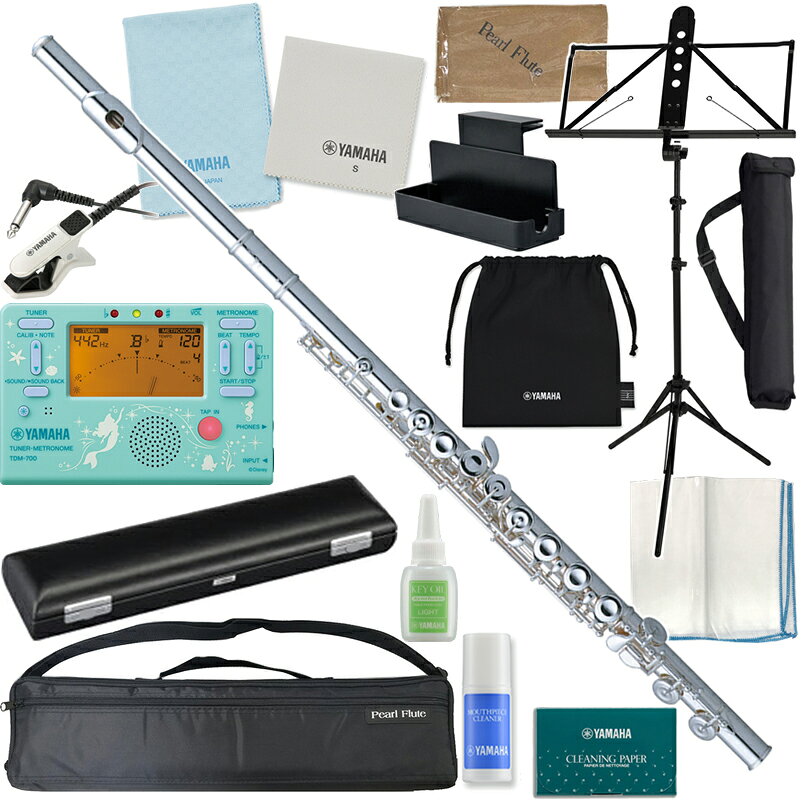 Pearl Flute パールフルート PF-525E フルート リッププレート ライザー 銀製 Eメカニズム カバード flute PF525E セット K　以下対応不可 北海道 沖縄 離島 代引き