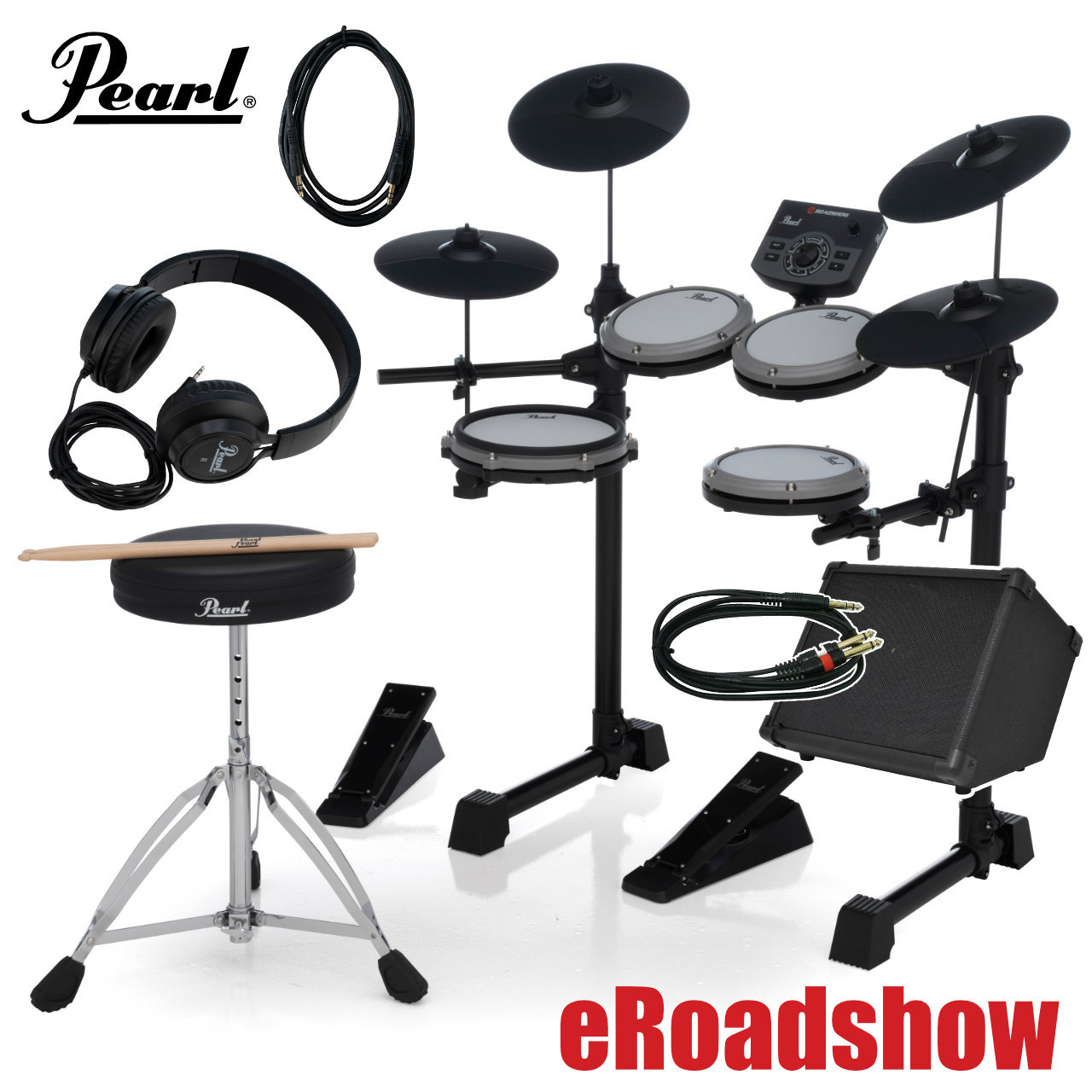 Pearl パール 電子ドラム ドラム 初心者 エレドラ オールインワン eRoadshow ERS1000 アンプ付き【ERS1000】【在庫有り 】 初心者 エントリー コスパ コンパクト　パール楽器