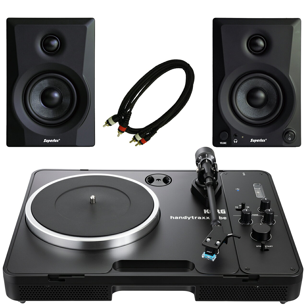 KORG コルグ handytraxx tube BES モニタースピーカーセットアナログ レコード プレイヤー ターンテーブル【台数限定特価】