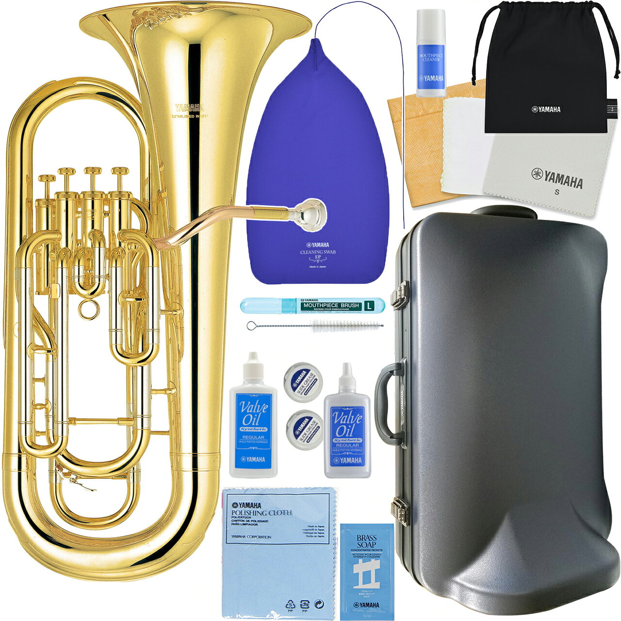 YAMAHA ヤマハ 5年保証サービス対象 YEP-321 ユーフォニアム 4ピストン トップアクション ゴールド 管楽器 Euphonium セットB　以下対応不可 北海道 沖縄 離島 代引き