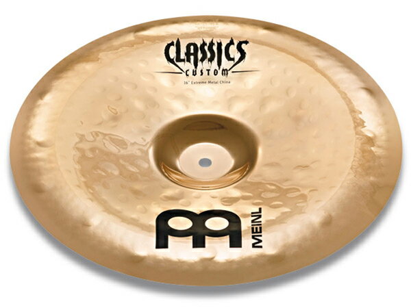 CLASSIC CUSTOM EXTREME METAL CHINA 16&quot; Classics Customシリーズに新しく登場したExtreme Metalシリーズは、アーティストや一般ユーザーの声を徹底的に取り入れて作られた新シリーズです。 すでに高い評価を受けているClassics Customのサウンドをさらに一歩先に進めて、Extreme Metalドラマーのニーズを満たすものとなっています。 従来のClassics Customよりもヘビーで、最大限に突き抜けてくるサウンドと、大きなハンマーマークが目立つ、他とは明らかに異なる外観が特徴です。 特徴 ・B10ブロンズ合金製 ・コンピュータ制御によるハイテクな製造工程 ・優れた音質とモダンなルックス 音楽ジャンル オルタネイティブ | ポップス | ロック ハードロック | ヘヴィメタル エクストリームメタル | パンク