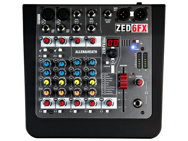 ALLEN&HEATH アレンアンドヒース ZED-6FX ◆ エフェクト内蔵 6chアナログミキサー (マイク入力2ch)【5月30日時点、在…