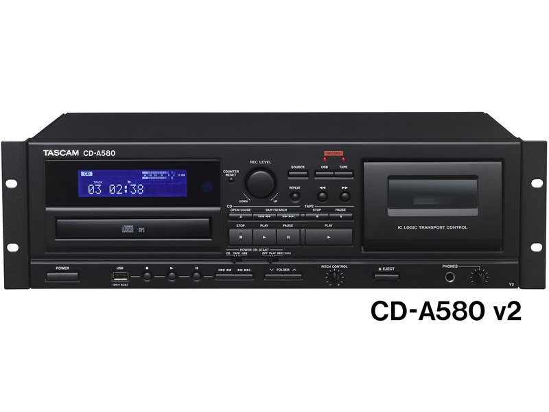 TASCAM ( タスカム ) CD-A580 v2 ◆ 業務用カセットレコーダー/CDプレーヤー/USBメモリーレコーダー【5月10日時点、在庫あり 】 ［CDA580］