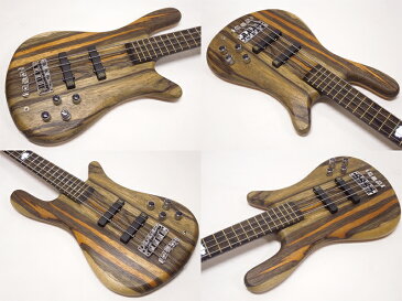 Warwick ( ワーウィック ) Custom Shop Streamer Stage-II 4st Black Korina Top with White Lotus LED （ Natural Oil Finish）