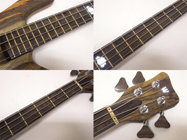 Warwick ( ワーウィック ) Custom Shop Streamer Stage-II 4st Black Korina Top with White Lotus LED （ Natural Oil Finish）