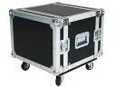 8U RACKCASE D500mm 黒 キャスター付 プロも愛用するアルモアラック！奥行500mm エフェクト・アウトボード&amp;パワーアンプ用 □ ラックマウント用ビス x 16個 (付属) ※リアアングルはついていません 　キャスターにストッパー機能は搭載していません