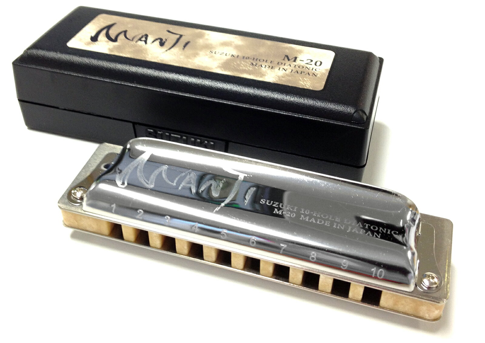 SUZUKI ( スズキ ) MANJI M-20 C調 マンジ メジャー 10穴 テンホールズ ハーモニカ ブルースハープ型 日本製 Blues Harmonica 楽器 ハープ C