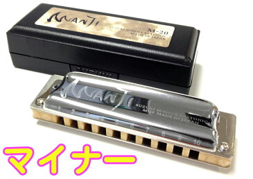 SUZUKI ( スズキ ) 【 マイナー Am 】 MANJI M-20 マンジ 10穴 テンホールズ ハーモニカ ブルースハープ型 日本製 ダイアトニック Blues Harmonica 楽器 ハープ