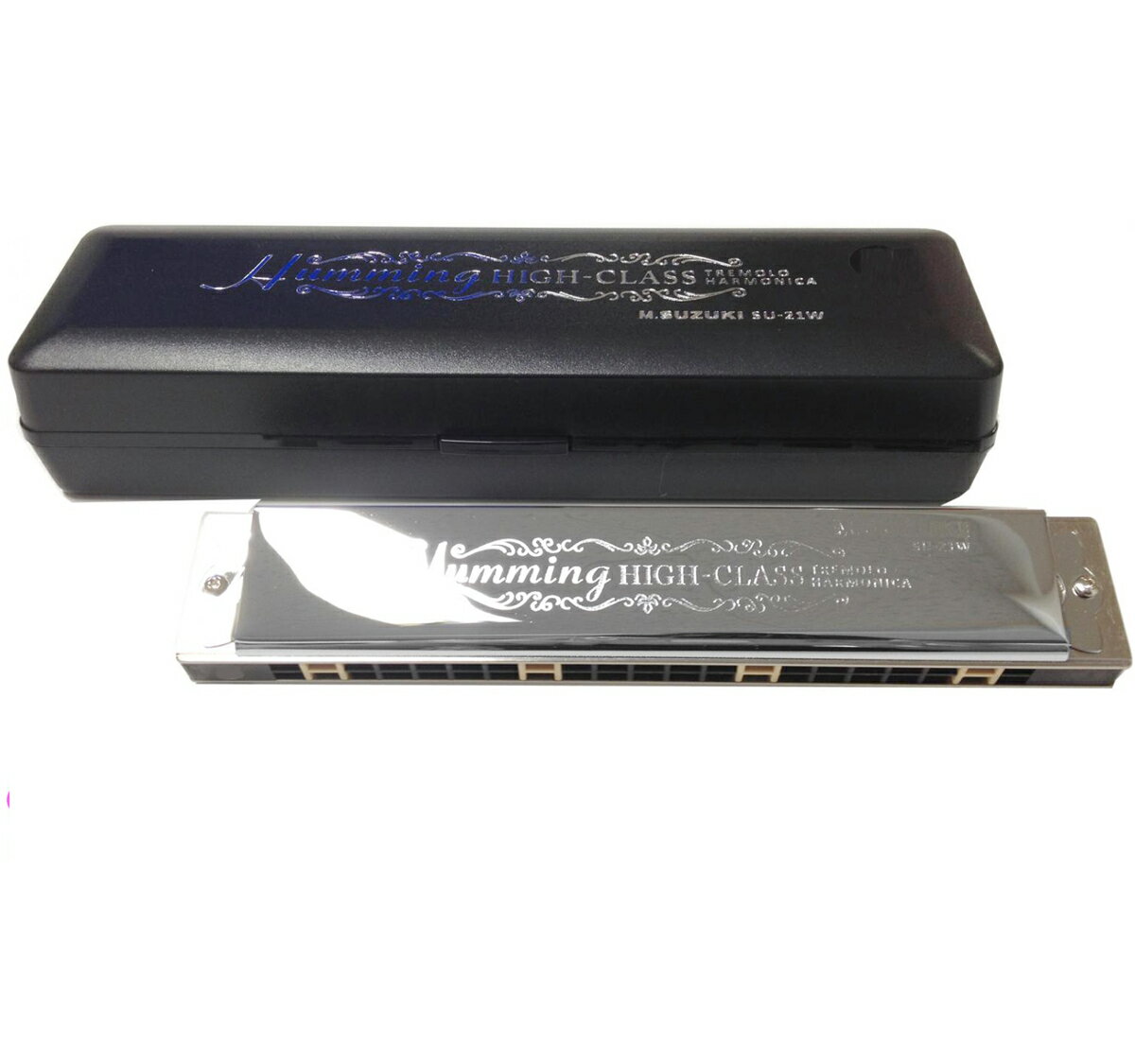 SUZUKI ( スズキ ) SU-21W BNm B ナチュラルマイナー 複音ハーモニカ 21穴 高級ハミング 日本製 ダブルリード トレモロ ハーモニカ 楽...