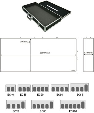 エフェクターケース Lサイズ ブラック セパレートタイプ 箱形 ハードケース 楽器 エレキギター エフェクトボード カラー 黒色 【 C80 BK 】