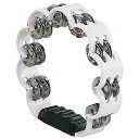 ホワイト 花型 タンバリン 23cm プラスチック製 ダブルジングル パーカッション プラスチックタンバリン 白色 white flower tambourine 花形 打楽器 【北海道不可 沖縄不可 離島不可】
