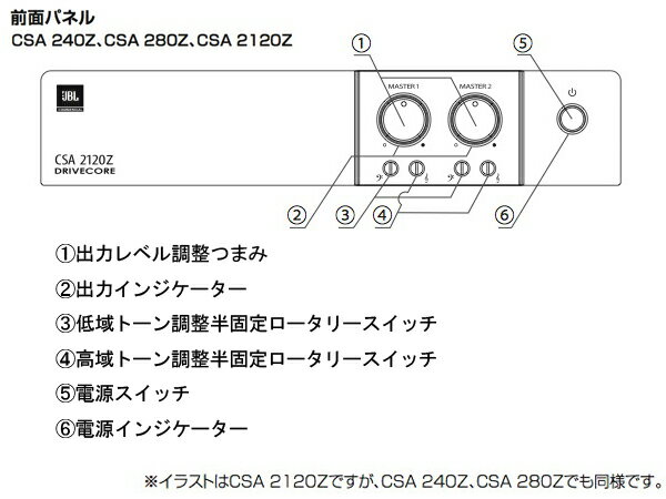 JBL ジェイビーエル CSA 280Z ◆ パワーアンプ ( ハイ・ロー兼用 ) モノラル 2ch 80W+80W 【CSA280Z】【5月30日時点、在庫あり 】 ［ CSA Series ］ 2