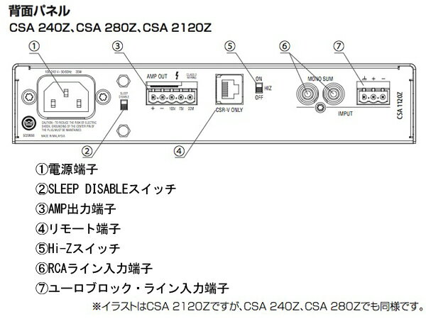 JBL ジェイビーエル CSA 280Z ◆ パワーアンプ ( ハイ・ロー兼用 ) モノラル 2ch 80W+80W 【CSA280Z】【5月30日時点、在庫あり 】 ［ CSA Series ］ 3