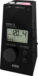 KORG ( コルグ ) KDM-3-BK デジタル メトロノーム ブラック 大音量 ボリューム調整可 電子メトロノーム 液晶 テンポを表示 KDM3 黒色 black digital metronome