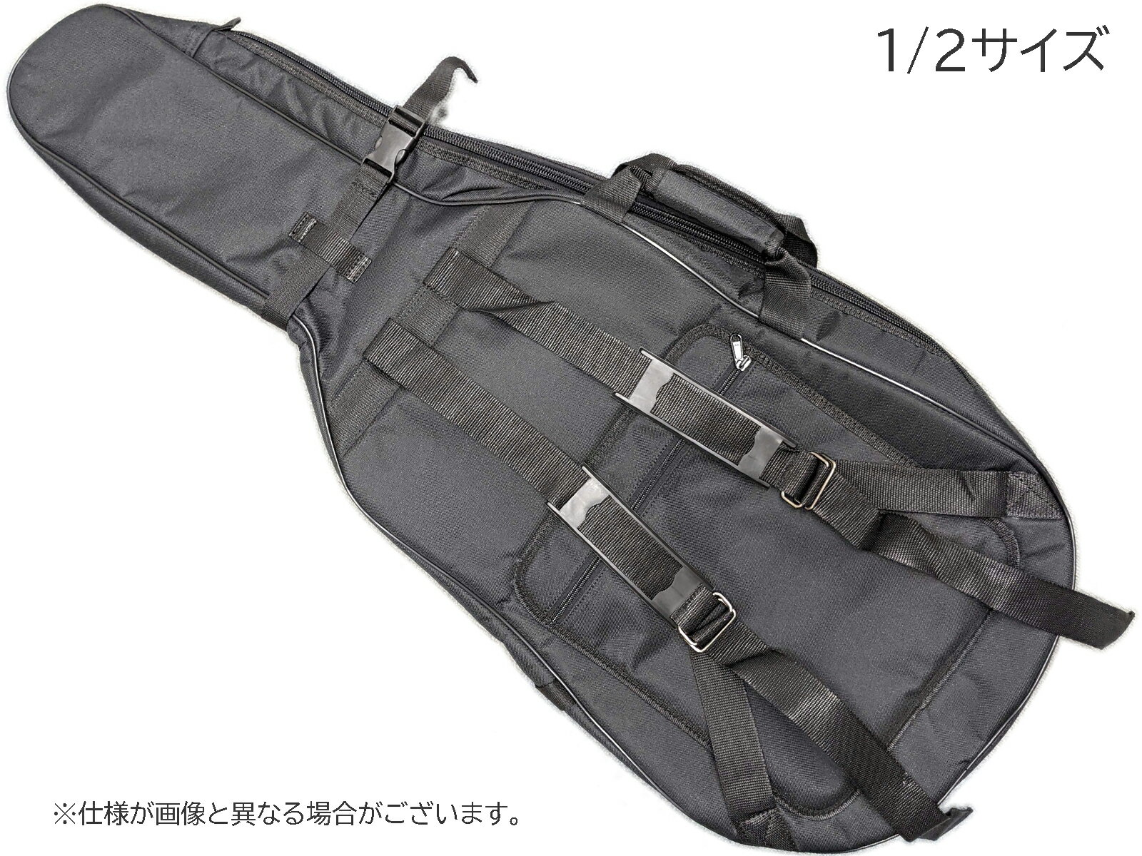 1/2 チェロケース リュックタイプ 分数サイズ こども用 ソフトケース ブラック 軽量 cello soft gig case　【北海道…