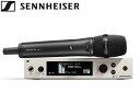 SENNHEISER ( ゼンハイザー ) EW 300 G4-865-S-JB ◆ ワイヤレスマイクシステム スピーチに特化した、865ヘッド ◆ Evolution Wireless 300 G4シリーズ&nbsp; EW 300 G4-865-S-JB SENNHEISERのスピーチ向きマイクヘッド（MME 865）、ハンドヘルド型送信機(SKM 300 G4-S) とラック(受信機 EM 300-500 G4)の3点セット。 免許不要のB型。 会議・授業・演説・スピーチ向けの設備向けワイヤレスシステム。 &nbsp; EW 300シリーズ 守管理をもっと効率的にしたいシステム管理者へ。スマホから、全部屋のマイクの電池残量も確認できます。 G4シリーズになって、300シリーズは生まれ変わりました。ビジネス・教育施設の現場ソリューションにこだわった設備特化モデルとして、受信機はすべてLANポートを備えています。 既存のITネットワークに接続したら、マネージメントソフトウェアControl Cockpit から、ネットワーク上のすべての機材の状況を一目で把握。PCでもスマホでも、どこでもいつでも。 「講義の10分前に、&rdquo;マイクの充電がない&rdquo;って電話が&hellip;」 「トラブルが起きたら、メールで通知がくればいいのに」 そんな人にぴったりなのが、G4 エデュケーション 300シリーズです。 ■特徴 ・会議・授業・演説に。設備向けスピーチモデル ・機能も音質も妥協しないプロフェッショナルモデル　　 ・B型30chを選択可能なハーフラックサイズ受信機 ・最大8台まで同時使用可能 ・送信機と受信機間は赤外線シンクで簡単セットアップ ・電波干渉を回避するスキャン機能搭載 ・受信機OLEDディスプレイでは送信機の電池残量等ステータスを詳細表示 ・受信機ヘッドフォンモニタリング端子搭載 ・Control Cockpitソフトウェアによる複数システムの一括監視・ コントロール ・スピーチに最適な865コンデンサマイクカプセル 搭載 ・手元SW付のハンドヘルド送信機 ・軽量かつ堅牢なメタルハウジング ・単三アルカリ電池2本で最大8時間駆動 ・別売充電池BA 2015対応 ■梱包品目： EM 300-500 受信機1台 SKM 300-S 送信機1台 MME 865マイクカプセル1個 マイクホルダー1個 AC アダプター (NT 2-3) 1個 ロッドアンテナ 2 本 GA 3 ラックマウントキット &nbsp;［ マイクヘッド MME 865 仕様 ］ ◆トランスデューサー原理 ・プリポラライズドコンデンサ ◆感度 ・1.6 mV/Pa ◆音圧レベル ・152 dB SPL ◆ピックアップパターン ・スーパーカーディオイド［ 送信機 SKM 300 G4-S 仕様 ］ ◆周波数範囲 ・806.125-809.750 MHz ◆送信周波数 ・30 周波数、125kHz 間隔で切替 ◆RF出力 ・10 mW ◆コンパンダー ・Sennheiser HDX ◆ミュートスイッチ ・AF/RFミュート, PTT, PTM, 無効, 切替可能 ◆パイロットトーンスケルチ ・オン/オフ切替可能 ◆入力コネクタ ・3.5 mm ジャック ◆入力感度調整範囲 ・48 dB(6　dBステップで調整可能) ◆信号雑音比(1mV、ピーク 偏差) ・115 dBA 以上 ◆電源 ・1.5 V 単三アルカリ乾電池 2 個 orBA2015 充電池 ◆動作時間 ・通常8 時間 ◆寸法 ・約 &empty; 50 x 265 mm［ 受信機　EM 300-500 G4 仕様 ］ ◆変調 ・ワイドバンドFM ◆周波数範囲 ・806.125-809.750 MHz ◆受信周波数 ・30 周波数、125kHz 間隔で切替 ◆受信方式 ・トゥルーダイバーシティ ◆相互変調減衰 ・70 dB以上 ◆ブロッキング ・75 dB以上 ◆コンパンダー ・Sennheiser HDX ◆スケルチ ・5-25 dB&mu;V(2 dBステップで調整可能) ◆パイロットトーンスケルチ ・オン/オフ切替可能 ◆アンテナ入力 ・2 x BNCコネクタ ◆AF出力レベル(ピーク偏差、1kHz) ・6.3 mmジャック： +12 dBu / XLR -3M: +18 dBu ◆AF出力調整範囲 ・48 dB(3 dBステップで調整可能) ◆信号雑音比（1mV、ピーク偏差） ・115 dBA以上 ◆電源 ・12 V DC ◆消費電流 ・350 mA ◆寸法 ・約 202 x 212 x 43 mm ◆重量 ・約 980 g &nbsp;　