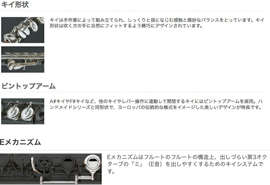 YAMAHA ヤマハ YFL-597H Eメカ H足部管 インライン リングキイ フルート フィネス ...