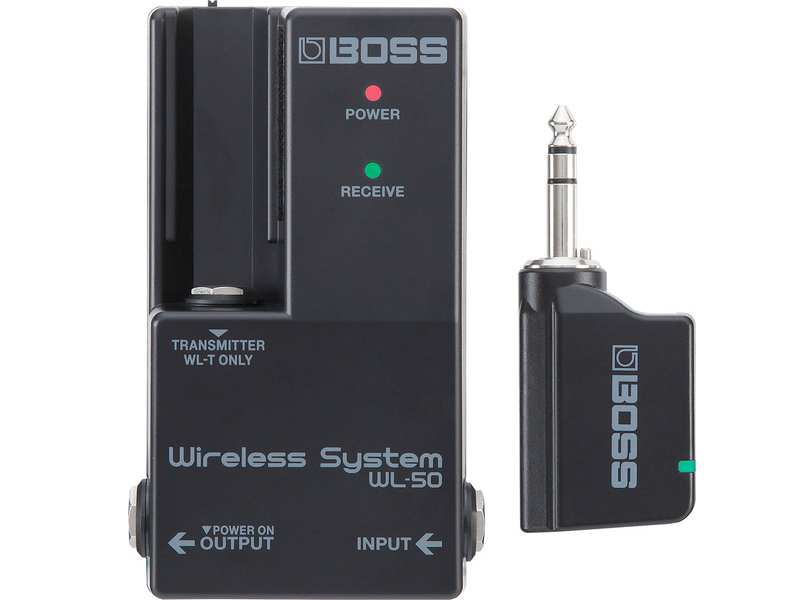 レシーバーはペダルボードにセッティングしやすいコンパクト・ペダル・サイズ BOSS WL-50 Wireless System &nbsp; WL-50は、驚くほど手軽にペダルボードへの組み込みができ、自由に楽器演奏を楽しめるワイヤレス・システムです。 BOSS独自のワイヤレス・テクノロジーにより、音の遅れや音質劣化の心配なく、超高品質で安定した信号伝送を実現します。 レシーバーはペダルボードにセッティングしやすいコンパクト・ペダル・サイズで、 充電用のドッキング・ポートへトランスミッターをスマートに収納できます。 さらに、ボード内の他のペダルに電源を供給できるDCアウト端子を搭載しています。 また、自動で最適なワイヤレス接続を確立してくれるため、面倒な接続設定も一切不要。 ライブや友人とのセッション、自宅での演奏時など様々な場面で、素早いセッティングと 自由に動き回れるストレス・フリーな演奏環境を実現します。 ライブでのサウンド・チェック時には客席から自分のサウンドを確認、 本番中も自由に動き回り、他のバンド・メンバーやオーディエンスも巻き込んだ、 今まで以上にダイナミックで楽しいライブ・パフォーマンスが可能です。 ・コンパクト・ペダル・サイズでペダルボードへの組み込みに最適なワイヤレス・システム ・自動で最適なワイヤレス接続を確立し、セッティングの手間と時間を大幅に短縮 ・BOSSが独自に開発したワイヤレス・テクノロジーにより、高音質で安定した接続を 　2.3msの超低レイテンシーで実現（伝送範囲：20m ※1） ・充電式バッテリーを内蔵し、最大12時間の連続使用が可能なトランスミッター ・トランスミッターをレシーバーのドッキング・ポートに接続するだけで充電と自動ワイヤ　レス接続が可能 ※2 ・ギター・ケーブルを使用した際の自然な音質変化を再現したケーブル・トーン・シミュ 　レーション（OFF／SHORT／LONGの切り替え可能） ・別売のACアダプターPSA-100S、または単三電池2本による2電源方式を採用したレシー　　バー ・ACアダプターPSA-100S使用時には、レシーバーのDCアウト端子から別売のパラレルDC　コードPCS-20Aを使い、他のペダルへの電源供給が可能 ・スペアとしてトランスミッターWL-Tを別売 ※1 使用場所の状況により変動 ※2 トランスミッターを充電する際には、別売アダプター（BOSS PSA?100S）を使用して　　レシーバーに電源供給を行ってください。汎用USBアダプター（5V／500mA以上）を　　使用してトランスミッターを直接充電することもできます。 主な仕様（レシーバー） 無線通信フォーマット:BOSS独自方式によるデジタル・オーディオ 無線キャリア周波数:2.4GHz 最大同時使用チャンネル数:14 （使用場所の状況により変動）伝送範囲見通し20m （使用場所の状況により変動） レイテンシー:2.3ms ダイナミックレンジ:110dB以上 周波数特性:20Hz〜20kHz 規定入力レベル:-10dBu 入力インピーダンス:1M&Omega; 規定出力レベル:-10dBu 出力インピーダンス:1k&Omega; 推奨負荷インピーダンス:10k&Omega;以上 コントロール:CABLE TONEスイッチ（OFF／SHORT／LONG） インジケーター:POWERインジケーター（バッテリー・チェック兼用） RECEIVEインジケーター 接続端子INPUT端子：標準タイプ OUTPUT端子：標準タイプ TRANSMITTER端子：TRS標準タイプ DC IN端子 DC OUT端子電源アルカリ電池（単3形）&times;2 ACアダプター（別売）消費電流ワイヤレス動作時：60mA トランスミッター充電時：320mA連続使用時の電池の寿命アルカリ電池：約10時間 ※使用状態によって異なります。付属品取扱説明書 「安全上のご注意」チラシ トランスミッター ゴム足 &times;4 アルカリ電池（単3形 2本、本体に接続済み） 保証書 ローランド ユーザー登録カード トランスミッター（WL-T）の充電には、ACアダプター（PSA-100S）が必要です。別売品ACアダプター：PSA-100S パラレルDCコード：PCS-20A 外形寸法 / 質量（レシーバー）幅 (W)72 mm奥行き (D)121 mm高さ (H)56 mm質量（乾電池含む）220g 主な仕様（トランスミッター（WL-T）） 規定入力レベル:-10dBu（1M&Omega;） インジケーター:BATTERY 接続端子入力端子：TRS標準タイプ DC IN 5V 端子：USB マイクロBタイプ電源充電式リチウム・イオン電池 DC IN 5V端子より取得消費電流350mA電池の充電時間約3時間連続使用時間約12時間 外形寸法 / 質量（トランスミッター（WL-T）） 幅 (W)87 mm奥行き (D)22 mm高さ (H)36 mm質量43g &nbsp; 他のサイトでも販売しています。買い物かごに入れても売り切れの場合がございますのであらかじめご了承下さいませ。 &nbsp;