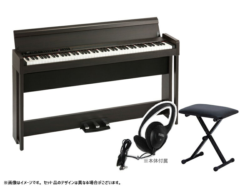 KORG ( コルグ ) 電子ピアノ デジタルピアノ C1 Air-BR キーボードベンチセット ブラウン【取り寄せ商品 】