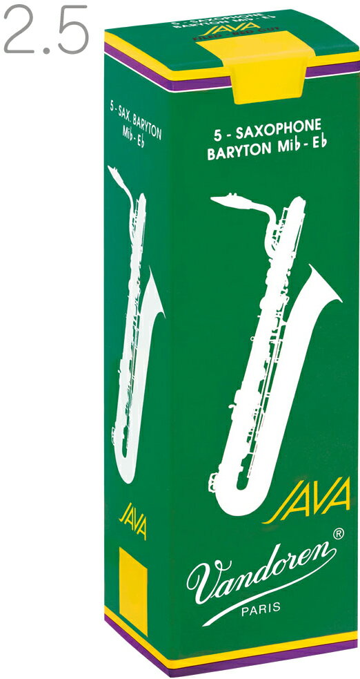  vandoren ( バンドーレン ) SR3425 バリトンサックス JAVA リード 2.5 1箱 5枚入り Baritone saxophone reed バリトンサックスリード バンドレン ジャバ バリトンサクソフォン 2-1/2　