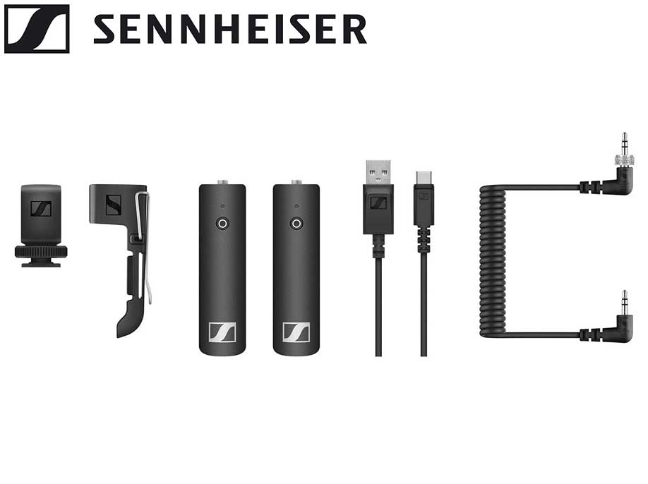 SENNHEISER ( ゼンハイザー ) XSW-D PORTABLE BASE SET ( ポータブルベースセット ) ◆ XS Wireless Digital シリーズ ◆ 2.4GHz ワイヤレスシステム for 一眼レフカメラオーディオ映像制作 XSW-D PORTABLE BASE SET は、オーディオソース（音源）をデジタル伝送でシームレスにリンクする、ワンタッチで使いやすいワイヤレスオーディオの基本セットです。この洗練されたソリューションは、信頼性の高い接続を維持しながら、デジタル一眼レフやDSLR、ミラーレスカメラ等でのワイヤレスオーディオをこれまで以上に容易にします。 ※カメラは別売りです ■特徴 ・ワンタッチで簡単に使えます ・2.4 GHzデジタル伝送により世界中での運用が可能 ・75m 送受信機範囲（最適な条件の場合） ・バッテリー5時間駆動 ・1つの受信機にリンクされている複数の送信機の切り替えが可能 ・様々コネクタータイプが異なっていても組み合わせて使用可能 ・送受信機どちらからでもミュートが可能 ■梱包品目： ・XSW-D 3.5mm 送信機 ・XSW-D 3.5mm 受信機 ・3.5mmカールコードケーブル ・ホットシューマウント ・ベルトクリップ ・USB-A - USB-C 充電ケーブル ・ラベル用カラーステッカー ※この基本セットにはマイクロフォンは含まれておりません ■スペック ・電源　リチウムイオン 3.7 V DC ・コーデック aptX Live ・周波数特性　80 - 18,000 Hz 3.5mm-XLR ・周波数特性　10 - 18,000 Hz 6.3mmジャック ・オーディオ出力 最大 12 dBu ・信号雑音比　 &ge; 106 dB ・THD ＜ 0.1% ・レイテンシー ＜ 4 ms ・周波数帯域　2,400 - 2,483.5MHz ・RF出力パワー 最大 10mW ・変調方式　GFSK with TDMA ・動作環境　-10 &deg;C - +55 &deg;C ・充電時間　約3時間 ・動作時間　最大5時間 ・寸法　 XSW-D 3.5 mm 送信機 約86 x 24 x 28 mm 　　　　 XSW-D 3.5 mm 受信機 約86 x 24 x 28 mm ※この基本セットにはマイクロフォンは含まれておりません　