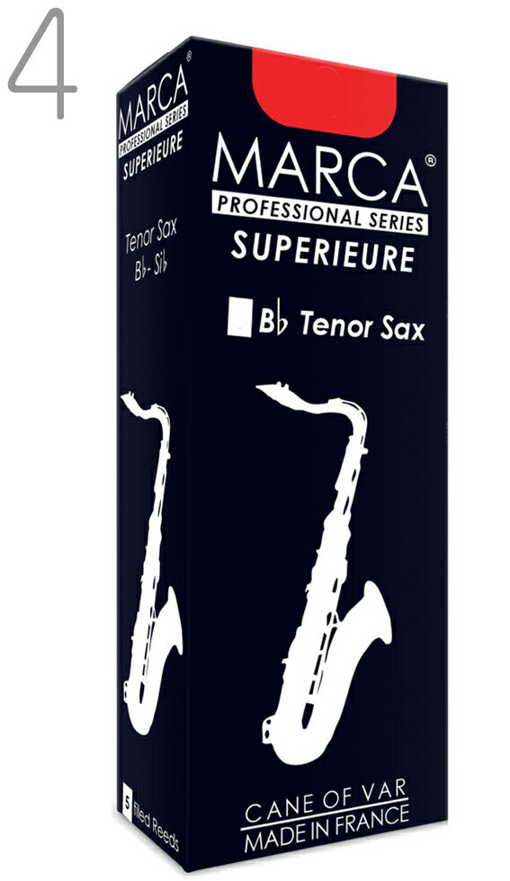 【メール便出荷品】 MARCA ( マーカ ) スペリアル テナーサックス用 4番 リード 5枚入り 1箱 tenor saxophone SUPERIEURE テナーサクソフォン フランス製 4 【北海道不可/沖縄不可/離島不可/同梱不可/代引き不可】