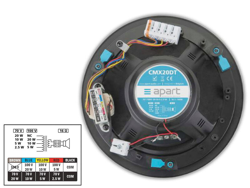 ワタナベ楽器 楽天SHOPのApart Audio ( アパートオーディオ ) CMX20DT (1台) 天井埋め込み型 スピーカー マグネット式グリル LO Hi 対応 CMデザインシリーズ｜アングル2