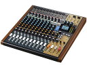 ■ TASCAM ( タスカム ) Model 16 ◆ 16トラックレコーディングミキサー ◆マルチトラックレコーダー、オーディオインターフェースを統合した多機能アナログミキサー 『Model 16』は、TASCAMアナログミキサーのフラグシップであるModel 24のパワフルなレコーディングエンジンとミキシングの機能性を踏襲。ラックマウント可能なコンパクトなボディを実現し、アナログサウンドの暖かさとデジタルワークフローの機能がベストマッチしたハイブリッドミキシングコンソールです。 ミキシングソリューションとして小規模のライブパフォーマンスやレコーディング、リハーサルスタジオなど様々なシチュエーションに適しています。ミキシングはもちろん、マルチトラックレコーダーおよびUSBオーディオインターフェースとして機能するほか、リバーブなどのエフェクトや柔軟なルーティング機能を持ち、さらにBluetooth機器のワイヤレス再生も可能です。 機能一覧 ◆16マルチトラックレコーダー(MTR)搭載。 SDカード(Class 10以上)に最大48kHz/24bit、16マルチトラック同時レコーディングが可能 ◆最大8トラックのパンチイン・パンチアウトが可能 ◆16入力/14出力USBオーディオインターフェース機能でDAWとのオーディオデータの入出力が可能 ◆14ch ミキサー入力(10 モノラルXLR/TRS-バランス、2TRS-バランス ステレオペア) ◆10ch マイクプリアンプ、CH1〜CH8にはクリアな音色のTASCAM Ultra-HDDAマイクプリアンプを装備 ◆オーバーロード(OL)付シグナルLED搭載ゲイン調整ノブ(CH1〜CH12)を装備 ◆各チャンネルの入力ソース切り替えに(LIVE/PC/MTR)モードスイッチを装備 ◆便利な1ノブコンプレッサーをモノ入力チャンネル(CH1〜CH8)に装備 ◆入力には3バンドEQ装備 、CH1〜CH8にはミッドパラメトリックEQ(中域周波数可変型)装備 ◆100Hz ローカットフィルター (CH1〜CH12) ◆全てのXLRマイク入力には+48Vファントムパワー対応 ◆3つのAUX系出力、 AUX1(pre)、AUX2(pre/post切替付き)、FX(post) ◆各入力セクションにミュート、MAIN/SUBバスアサイン、PFLスイッチを装備 ◆AAC、SBCコーデック対応のブルートゥース(Bluetooth 5.0)入力 ◆CH13/14ライン入力にはRCAピンと3.5mmステレオミニジャックを装備 ◆Hi/LoシェルビングEQ、WIDEとNARROR QのパラメトリックEQ装備(マスター出力　MAIN/SUB切替) ◆実用的なリバーブ/ディレイなど16プリセットTASCAM内蔵エフェクター ◆XLRバランスのMAIN出力とTRSバランスのSUB出力 ◆視認性の高い12セグメントLED出力レベルメーター ◆1系統のステレオコントロールルーム出力 ◆6.3mm(1/4&quot;)ステレオ標準ジャックヘッドフォン出力 ◆フットスイッチ用リモートコントロールジャック(6.3mm(1/4&quot;)TS標準ジャックTASCAM RC-1F用) ◆視認性に優れた自照式REC/PLAY操作キー ◆使いやすさを配慮した操作メニュー構成 ◆簡単なメニュー操作を可能にするマルチジョグダイヤルを搭載 ◆19インチ ラックマウント対応(ラックマウントキットは別売オプション) ◆落ち着いた木目調の側面ウッドパネル(ラックマウント時には取り外し) &nbsp; 仕様説明 ◆レコーダー部 &nbsp; 対応メディア SD (512MB〜2GB)、SDHC (4GB〜32GB)、SDXC (64GB〜512GB) ※Class 10以上 対応ファイルシステム SD card：FAT16、SDHC card：FAT32、SDXC card：exFAT 録音フォーマット WAV (BWF) 再生フォーマット WAV (BWF) サンプリングレート 44.1k / 48k Hz ビット長 16 / 24 bit 録音可能チャンネル数 最大16チャンネル (14チャンネル + 2ステレオミックス) ◆オーディオ入力 &nbsp; マイク入力 CH1〜8、9/10、11/12 端子 XLR 3-31 (1：GND、2：HOT、3：COLD、バランス) ファントム電源 +48V ライン入力 CH1〜8、9/10、11/12 端子 6.3mm(1/4&quot;) TRS標準ジャック (T：HOT、R：COLD、S：GND、バランス) ■オーディオ出力 &nbsp; ◆メイン出力 &nbsp; 端子 XLR 3-32 (1：GND、2：HOT、3：COLD、バランス) ◆サブ出力、モニター出力、FX出力、 CONTROL ROOM出力 &nbsp; 端子 6.3mm(1/4&quot;) TRS標準ジャック (T：HOT、R：COLD、S：GND、バランス) ◆ヘッドホン出力 &nbsp; 端子 6.3mm(1/4&quot;) 標準ジャック リモートTASCAM RC-1Fフットスイッチ 用　　6.3mm(1/4&quot;) TS標準ジャック USBオーディオパソコン接続用 サンプリングレート 44.1k / 48k Hz ビット長 16 / 24 bit 最大入力数、最大出力数 入力：24ch、出力：22ch ◆USB&nbsp; 端子 USB Bタイプ 4ピン Format USB2.0 High-Speed、マスストレージクラス / USBオーディオクラス ◆Bluetooth &nbsp; 出力クラス Class 2（到達範囲：約10m）※ 壁などの障害物などにより異なる場合があります。 Bluetoothバージョン 5.0 ◆チャンネルEQ Low-、Mid、High ◆内蔵エフェクト &nbsp; タイプ 1: SMALL HALL / 2: LARGE HALL / 3: SMALL ROOM / 4: LARGE ROOM / 5: PLATE / 6: STUDIO / 7: LIVE / 8: SHORT DELAY/ 9: DELAY / 10: PING PONG / 11: CHORUS / 12: FLANGER / 13: DELAY + S.HALL / 14: DELAY + L.HALL / 15: CHORUS + S.HALL / 16: CHORUS + L.HALL 電源 AC 100 - 240V、50/60Hz 消費電力 40 W 外形寸法 430(W) &times; 112.9(H) &times; 463(D)mm (サイドパネル、突起部を含む) 質量 7kg 付属品 電源コード、取扱説明書（保証書付き） ※RoHSに対応しています。 ※仕様および外観は改善のため予告なく変更することがあります &nbsp;