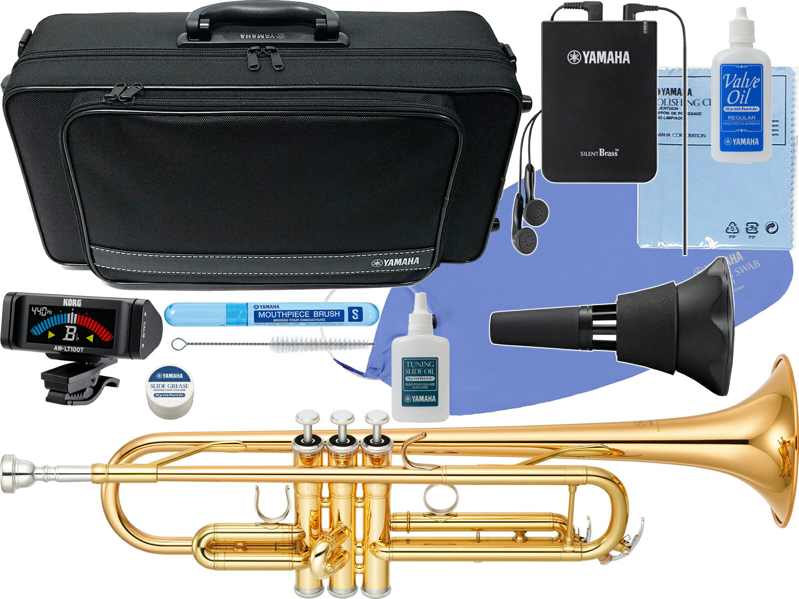 YAMAHA ( ヤマハ ) YTR-4335G2 トランペット ラッカー ゴールドブラス B♭ YTR-4335GII Trumpets gold サイレントブラス SB7X セット D 北海道 沖縄 離島不可