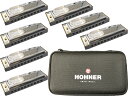 HOHNER ( ホーナー ) ブルースハーモニカ 7本 ブルースバンド セット 10穴 ブルースハープ 10ホールズ ハーモニカ C調 G A B♭ D E F ケース 北海道 沖縄 離島不可