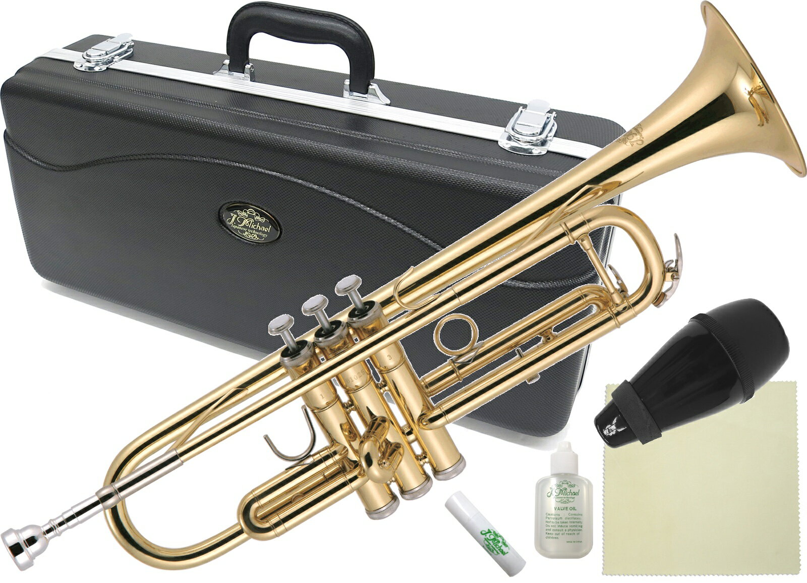 J Michael ( Jマイケル ) TR-200 トランペット 新品 アウトレット 管楽器 ゴールド B♭ Trumpet gold ミュート セット…