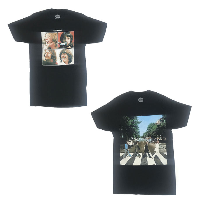 ROCK TEE ビートルズ THE BEATLES Let It Be Abbey Road プリントTシャツ