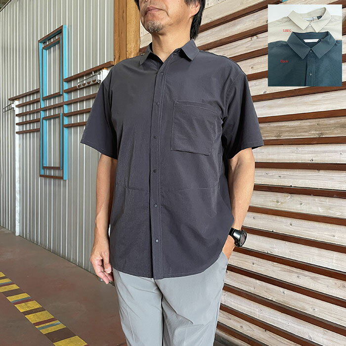 NANGA ナンガ Dot Air COMFY SS SHIRT ドットエア コンフィー ショートスリーブシャツ ブラック ベージュ