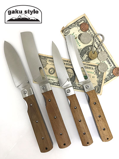 gaku style ガクスタイル バーベキューシェフ フォールディングシェフ 折りたたみ包丁 Santoku Petty Green Bread Knife 動画あり