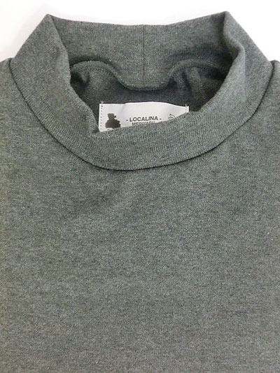 LOCALINA MERIYASU ロカリナメリヤス【SALE】　Mockneck Tee モックネックカットソー　チャコールグレー