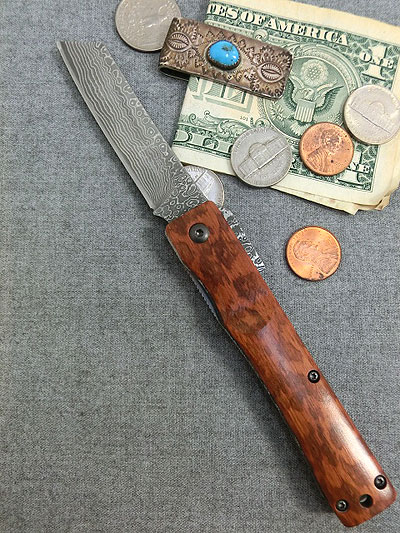 光 ヒカリ ダマスカス(damascus)肥後小刀 肥後守風 折りたたみナイフ ダマスカス鋼 スネークウッド SEKI JAPAN通販格安セール情報 楽天 通販