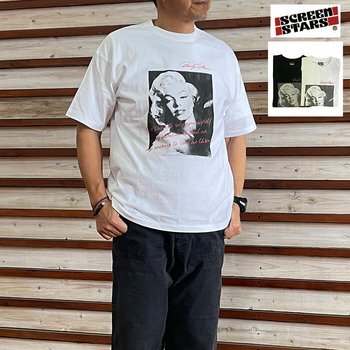 Rakuten - SCREEN STARS スクリーンスターズマリリンモンロー半袖Tシャツ Marilyn Monroe Print Tee 　半袖Tシャツ Black White 2622-SSBT-MM3