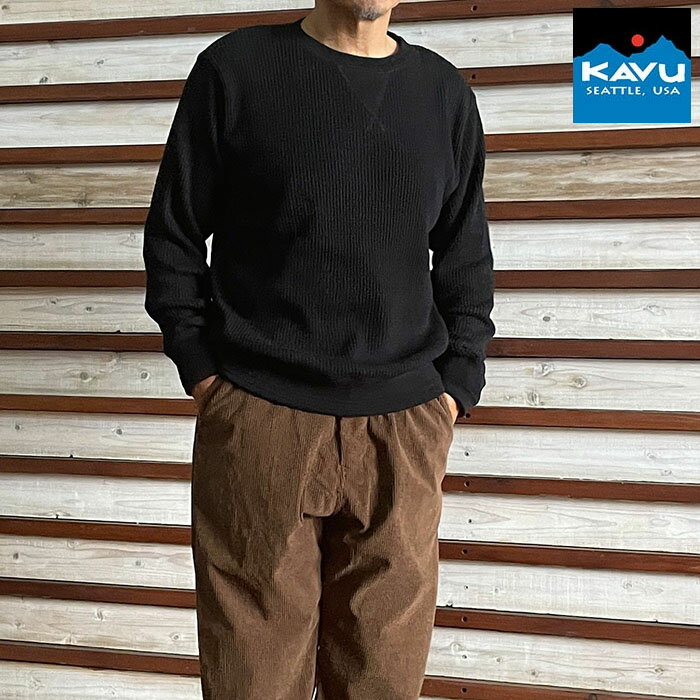 Rakuten - 【SALE】KAVU カブー マービンズクルー　 MARVIN'S CREW 　サーマルシャツ カットソー Black
