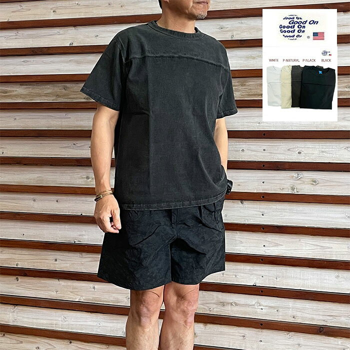 Rakuten - GoodOn グッドオン フットボールTシャツ　GOST1906 Heavy FootBallTee Black White P-Natural P-Black