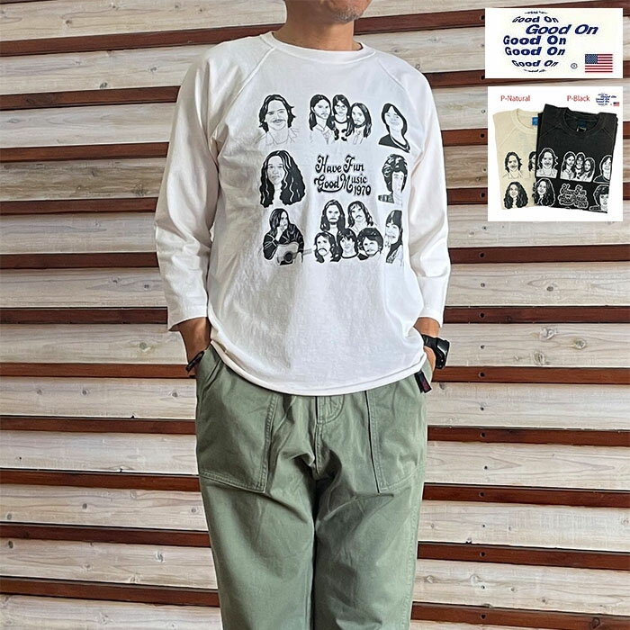 【SALE】GOOD ON グッドオン 7分袖ラグランベースボールTシャツ　GOOD MUSIC 1970 7分袖ラグランベースボールTシャツOLBB1307P