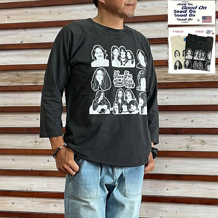GOOD ON グッドオン【SALE】ラグランベースボールTシャツ GOOD MUSIC 1970 7分袖ラグランベースボールTシャツOLBB1307P