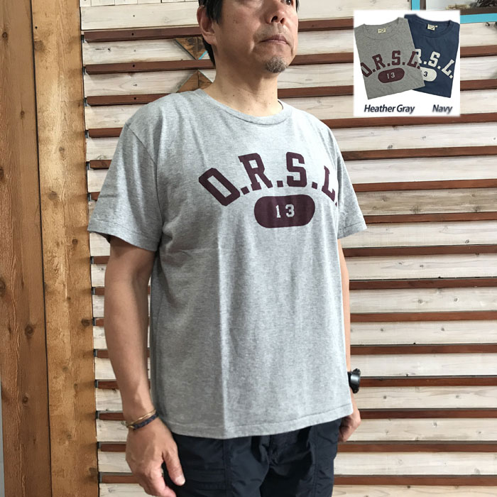 orSlow　オアスロウ 【SALE】01-0018013 T-SHIRT O.R.S.L. 13 PRINT Navy Heather Gray　日本製